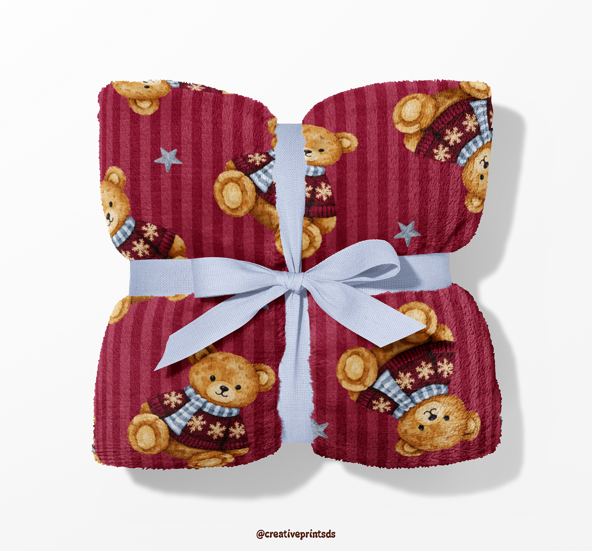 Christmas Bear Red Stripes Seamless Pattern