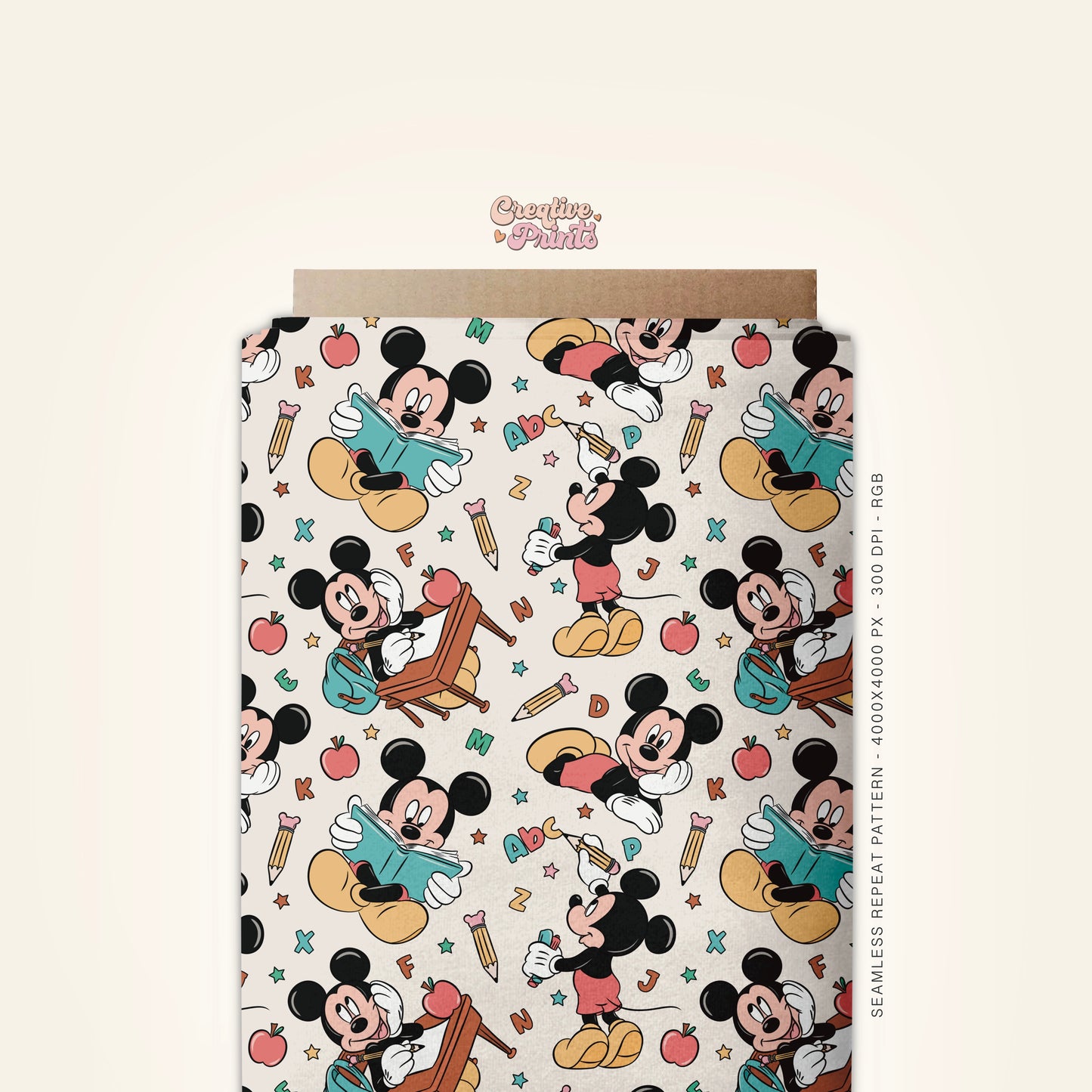 Hello School mouse seamless file for boys