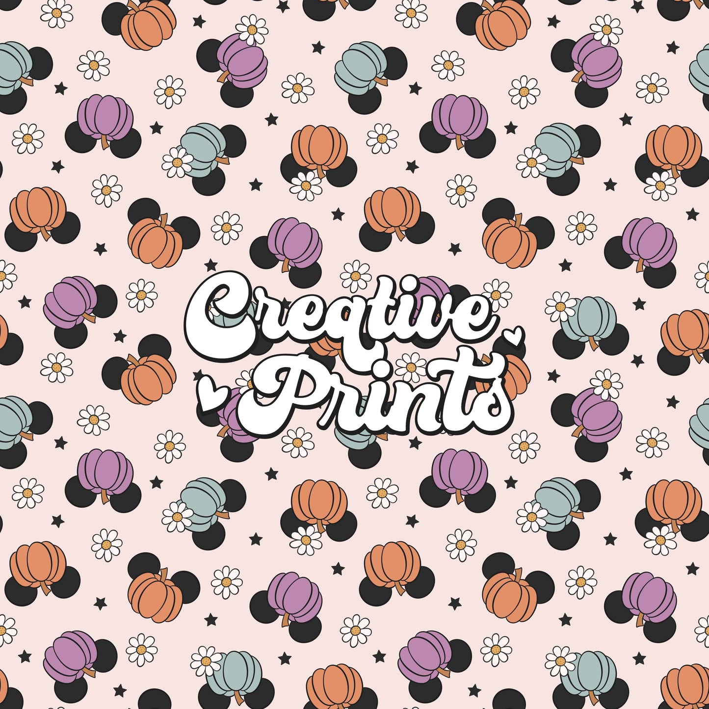 Spooky Floral Pumpkin Mouse Seamless file