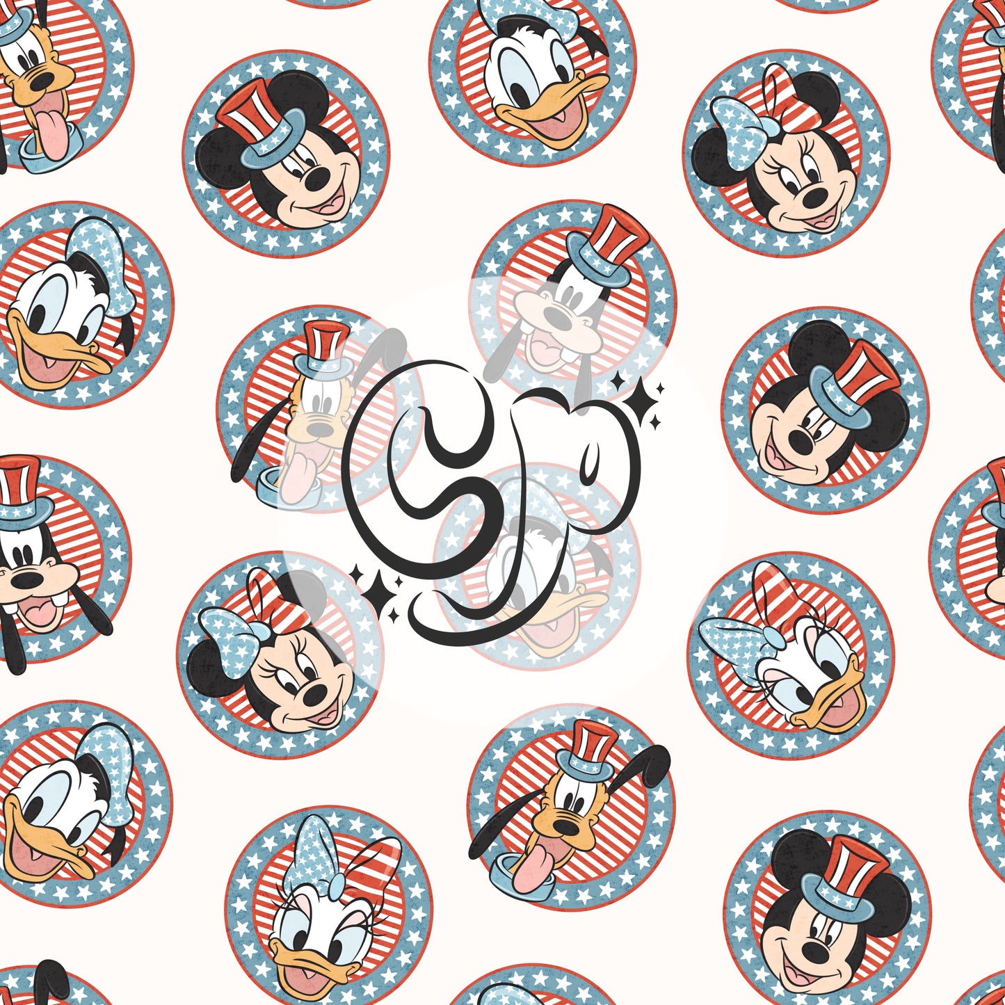 Mouse & Friends 4th of July seamless file