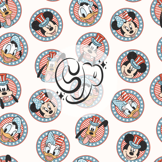 Mouse & Friends 4th of July seamless file