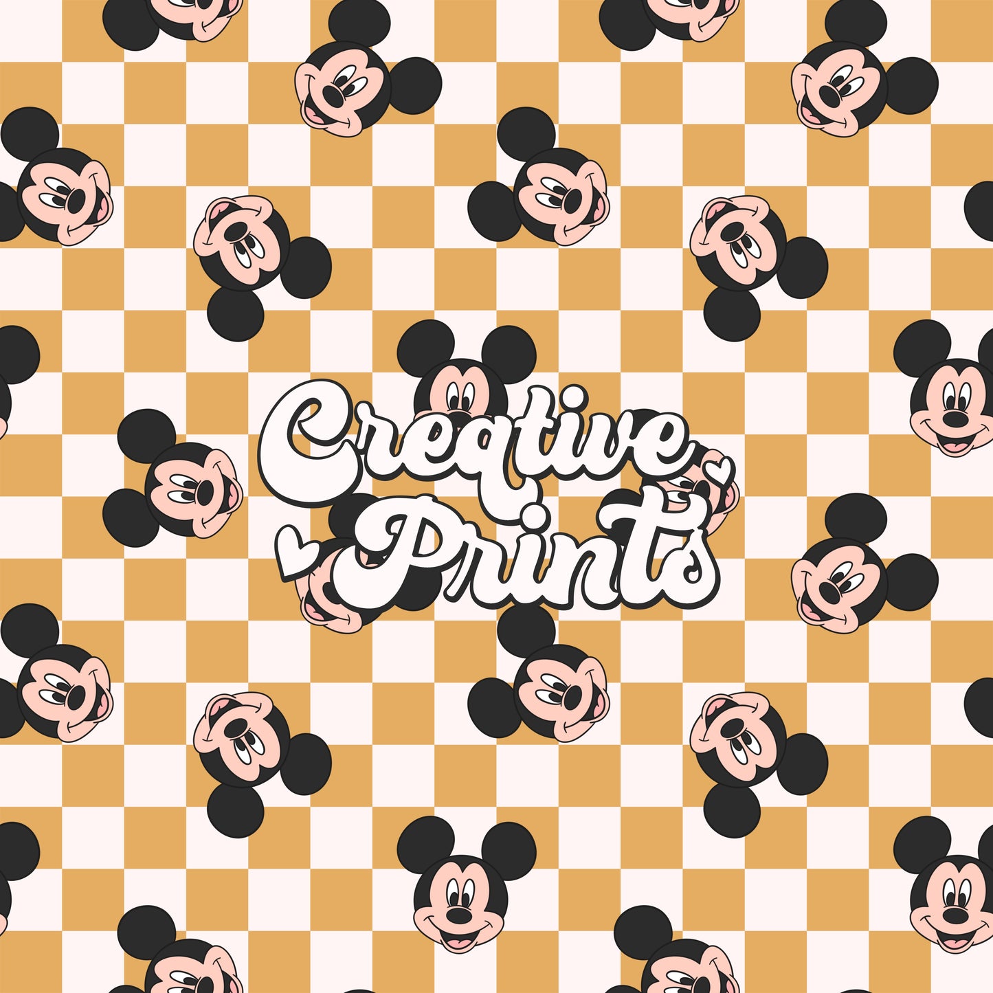 Yellow mustard mouse ears checkered seamless file