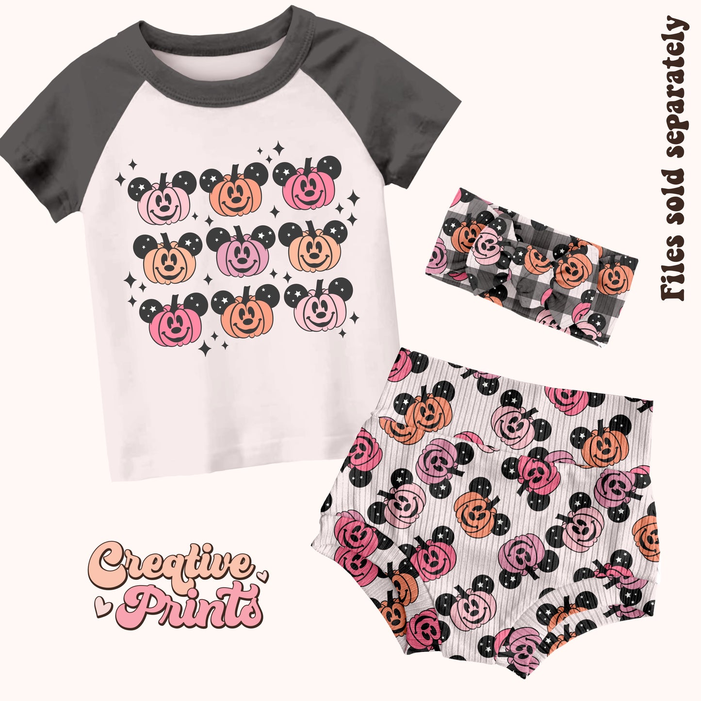 Cute mouse pumpkins seamless file