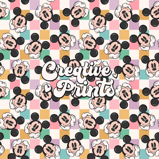 Vintage Mouse Checkered Seamless file