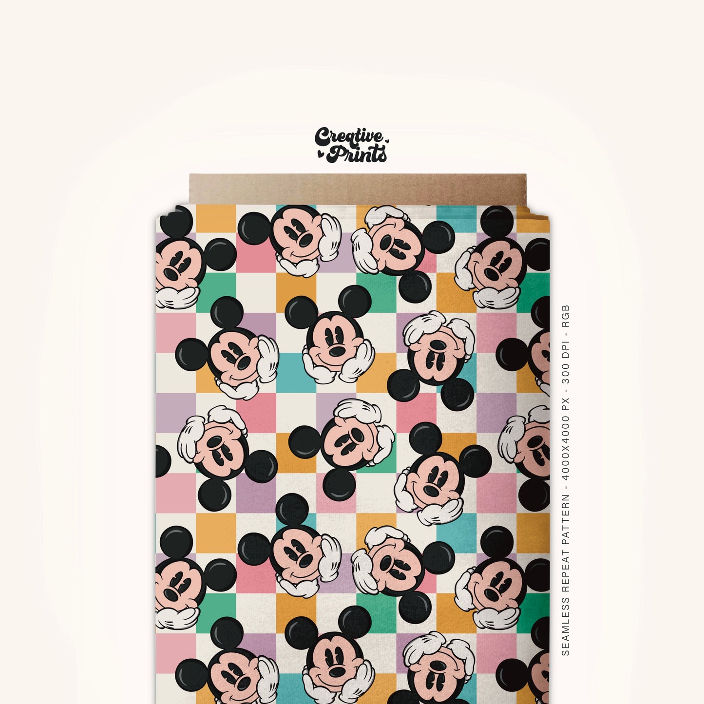 Vintage Mouse Checkered Seamless file