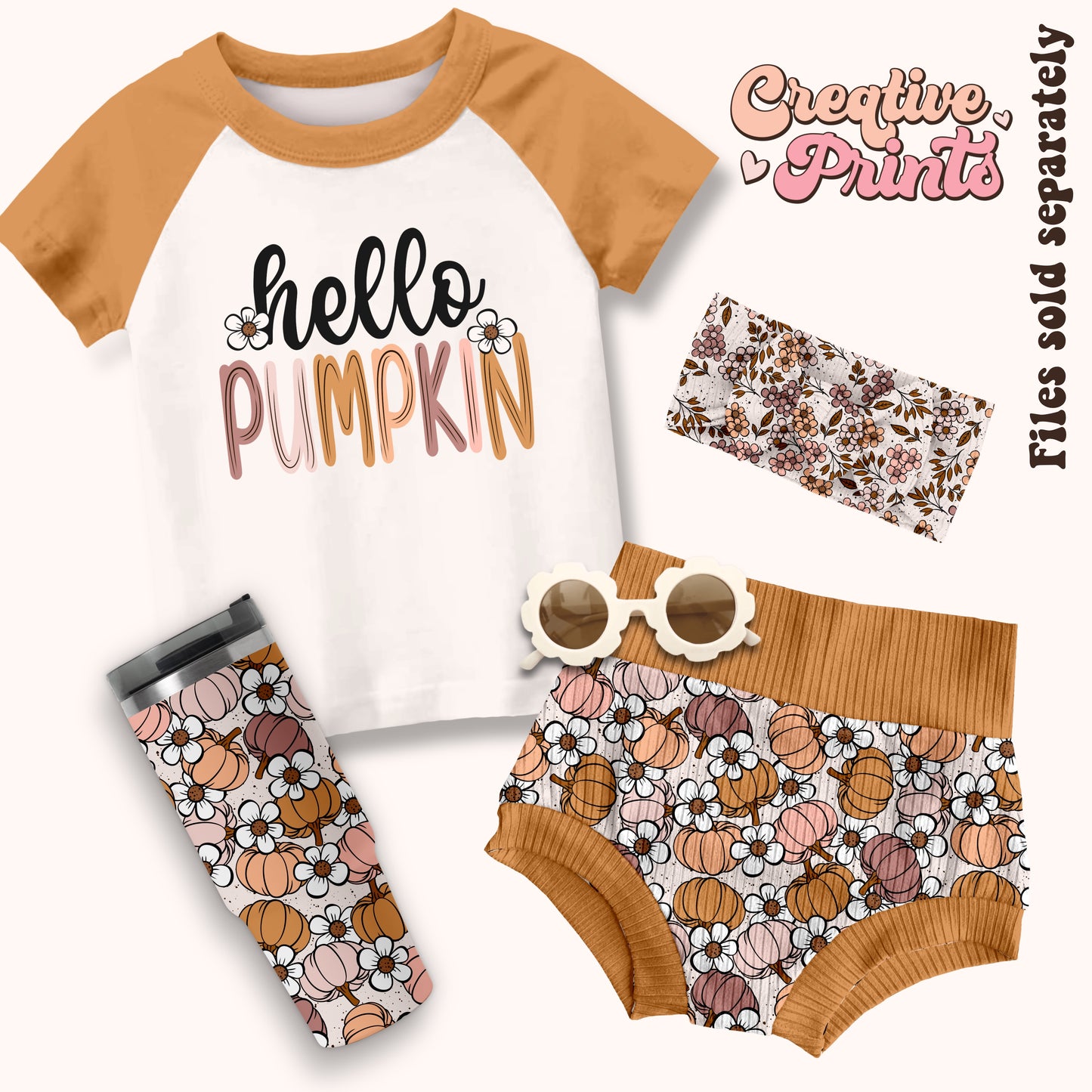 Floral pumpkins seamless file