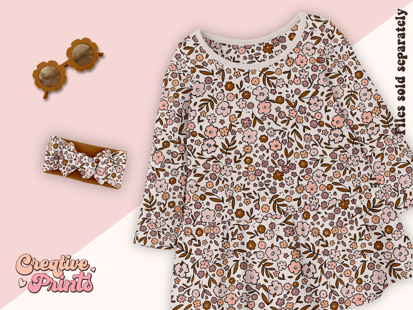 Fall little flowers seamless file