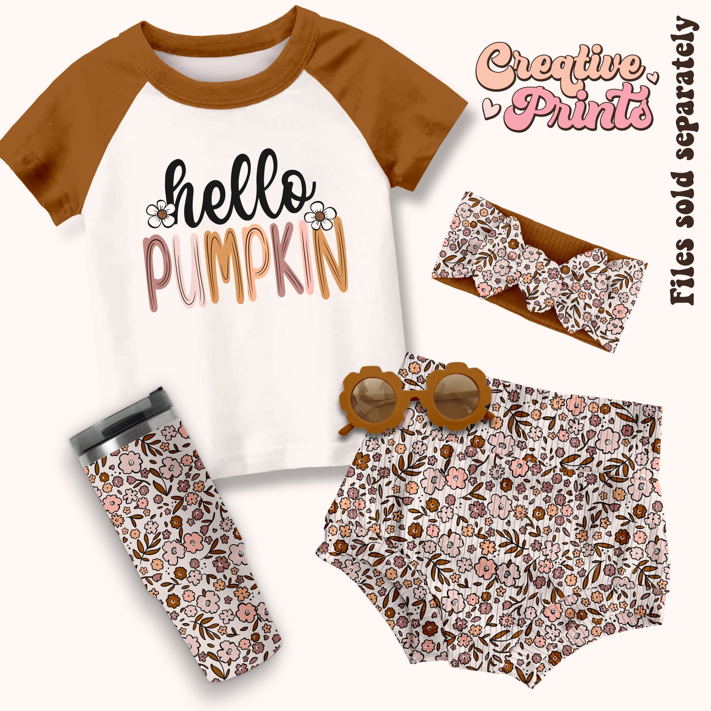 Fall little flowers seamless file