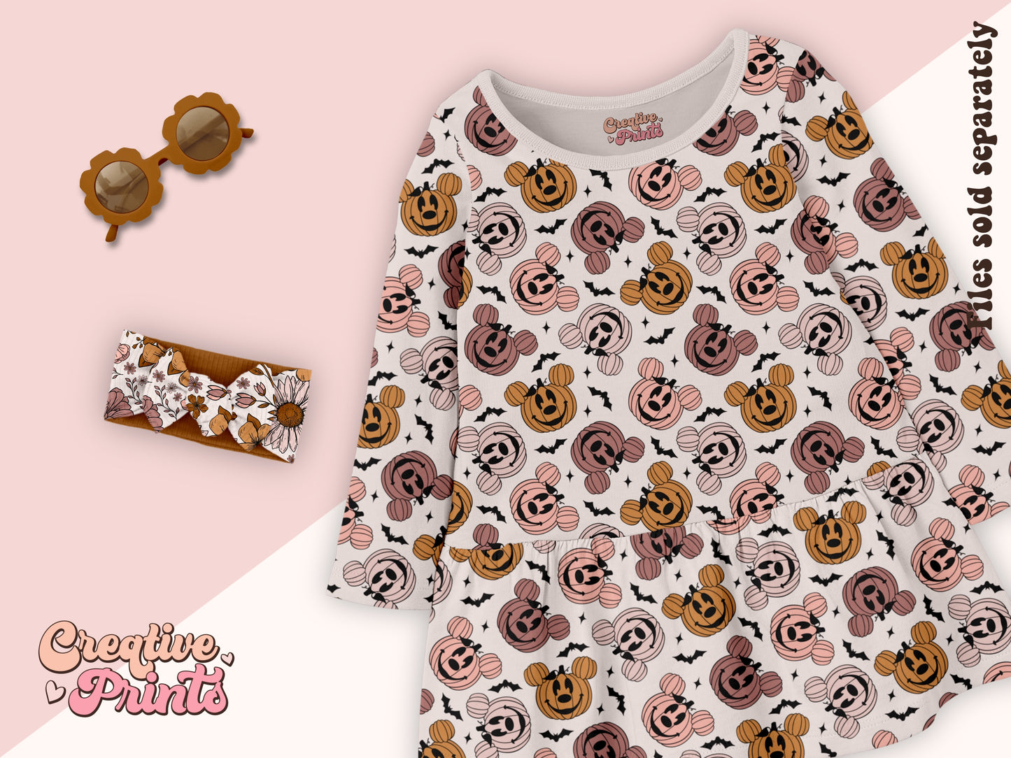 Cute mouse pumpkins seamless file