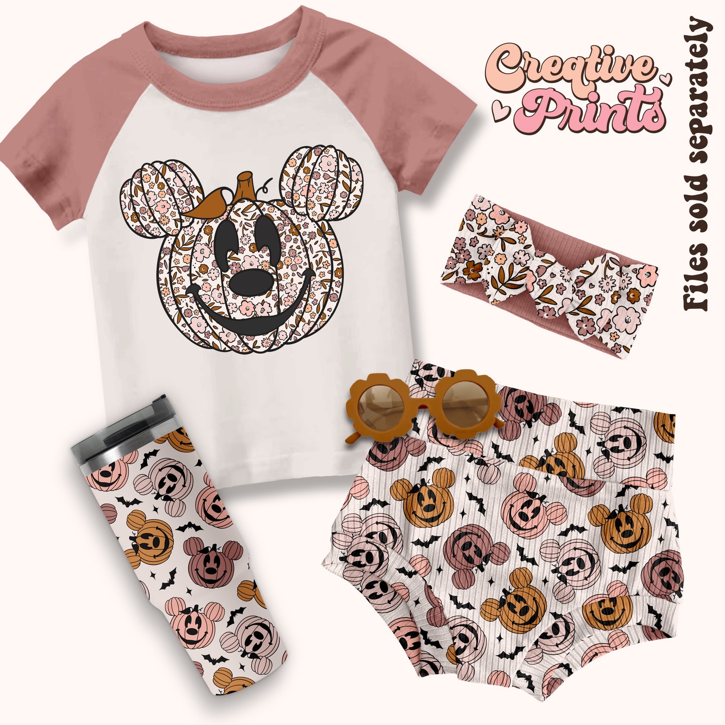 Cute mouse pumpkins seamless file