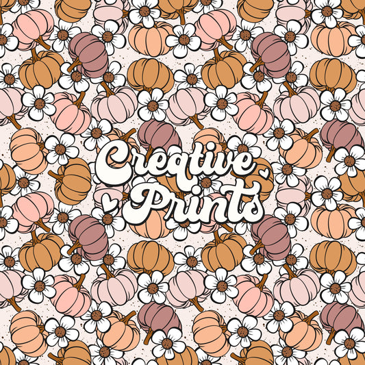 Floral pumpkins seamless file