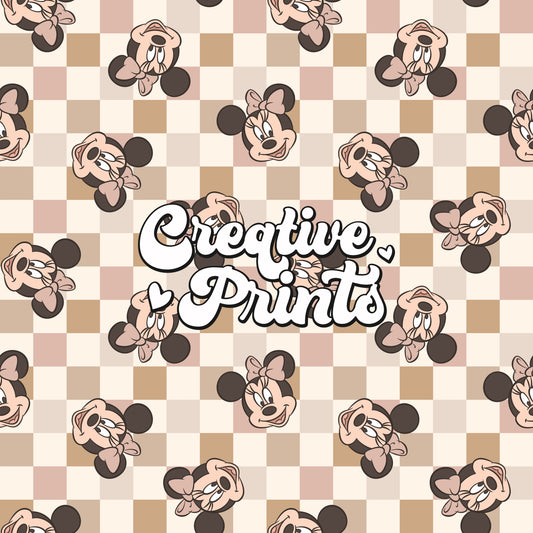 Neutral mouse girl checkered seamless file