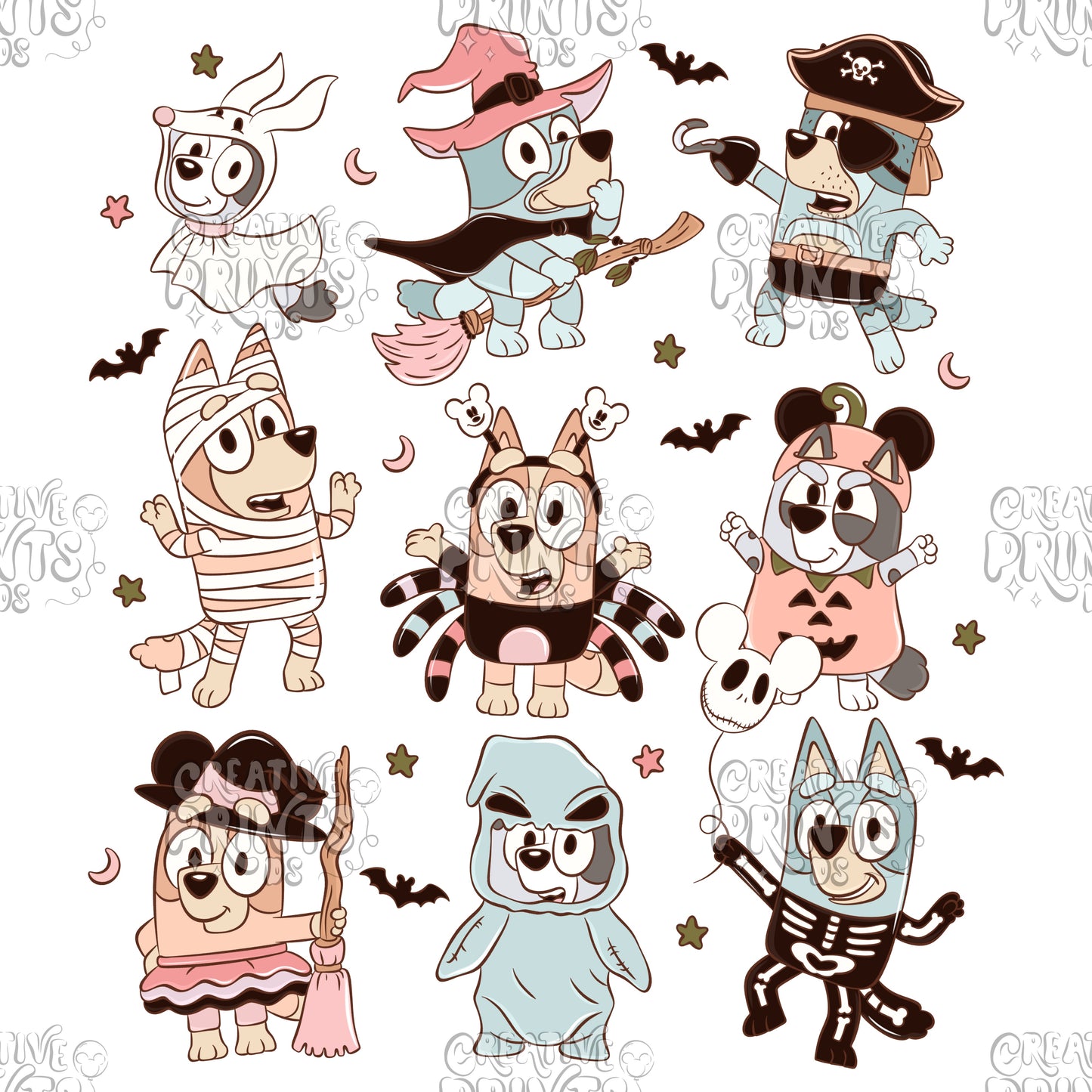 Blue Dog & Friends Halloween PNG - 2 files