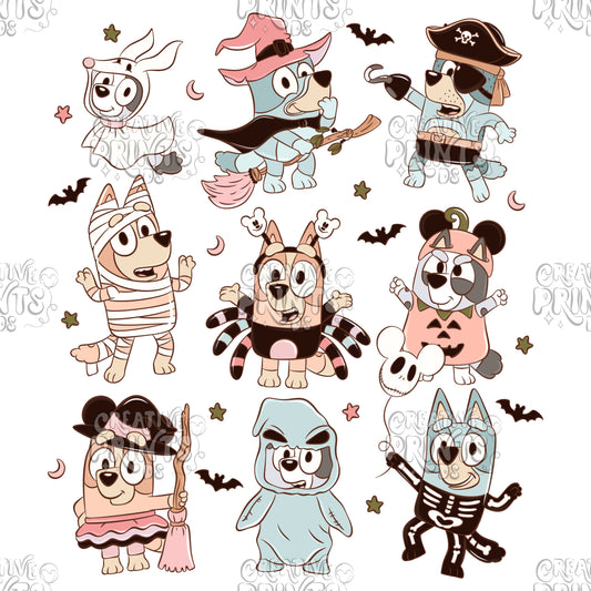 Blue Dog & Friends Halloween PNG - 2 files
