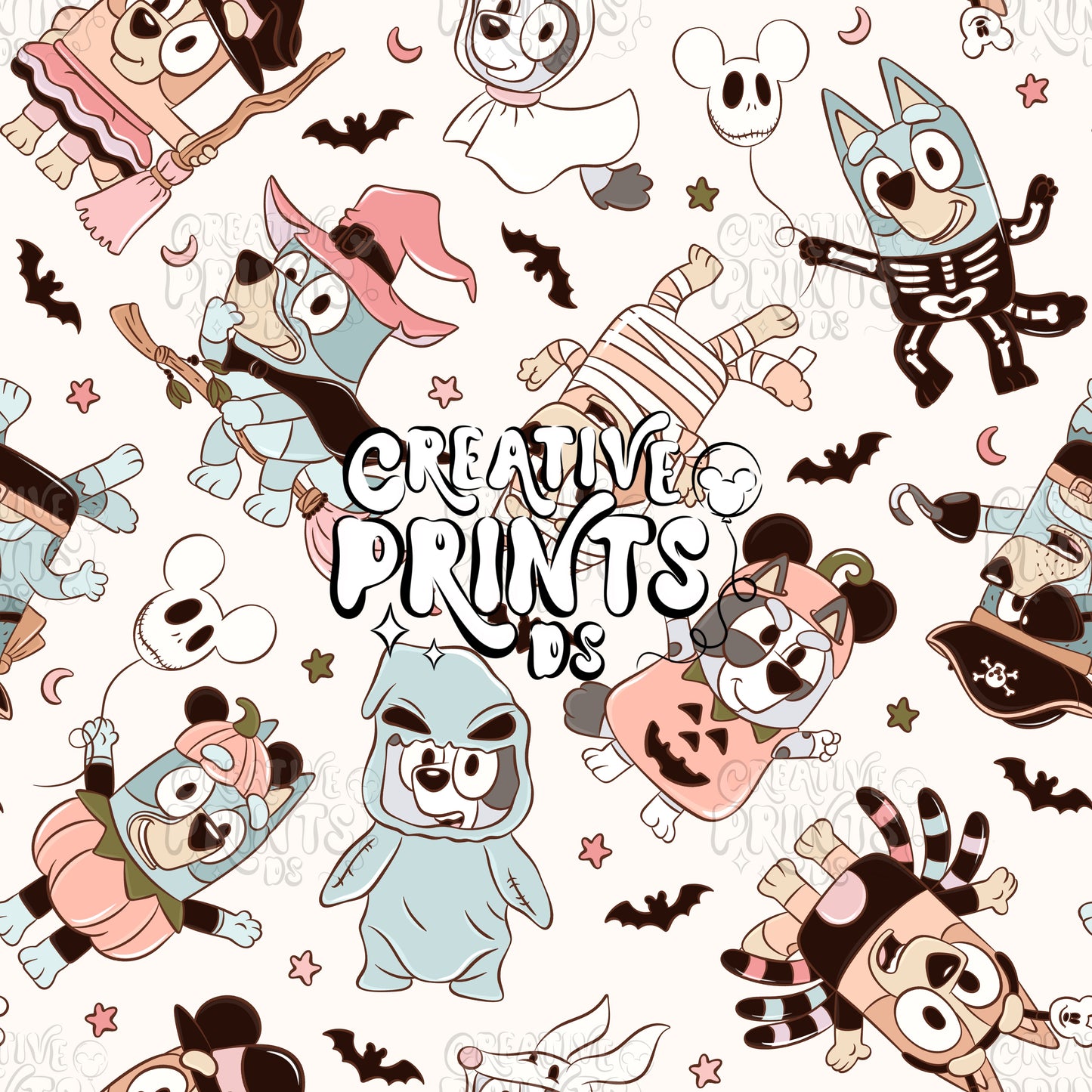 Blue Dog & Friends Halloween Seamless file
