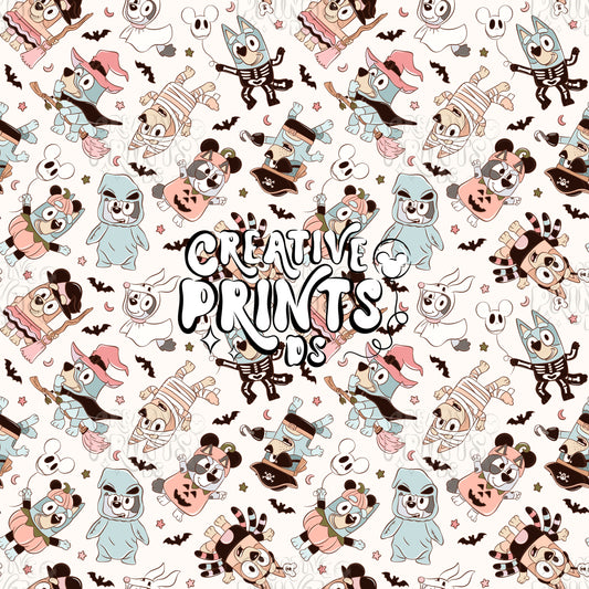 Blue Dog & Friends Halloween Seamless file