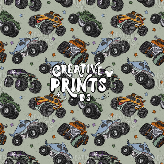 Monster Trucks Seamless file V2 - Green