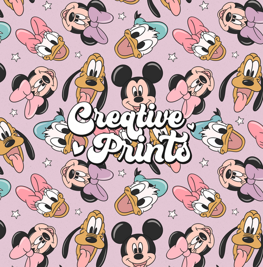 Mouse & friends seamless file - purple