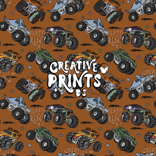 Monster Trucks Seamless file V1 - Brown