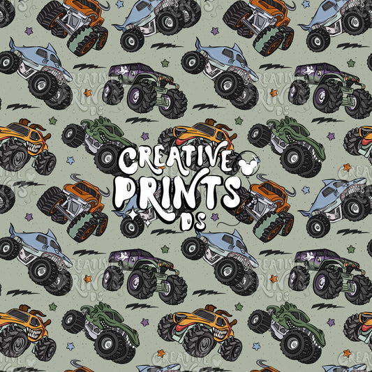 Monster Trucks Seamless file V1 - Green