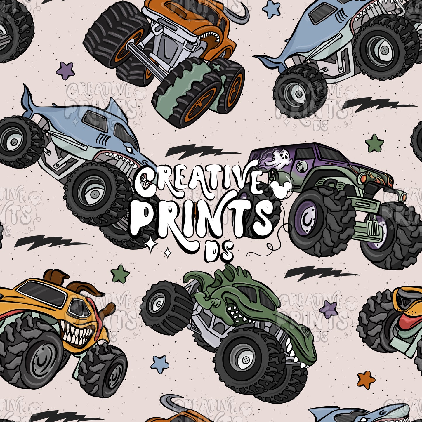 Monster Trucks Seamless file V1 - Beige