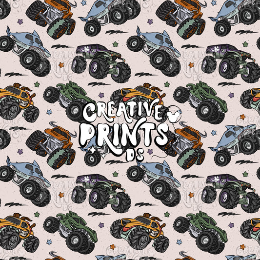 Monster Trucks Seamless file V1 - Beige