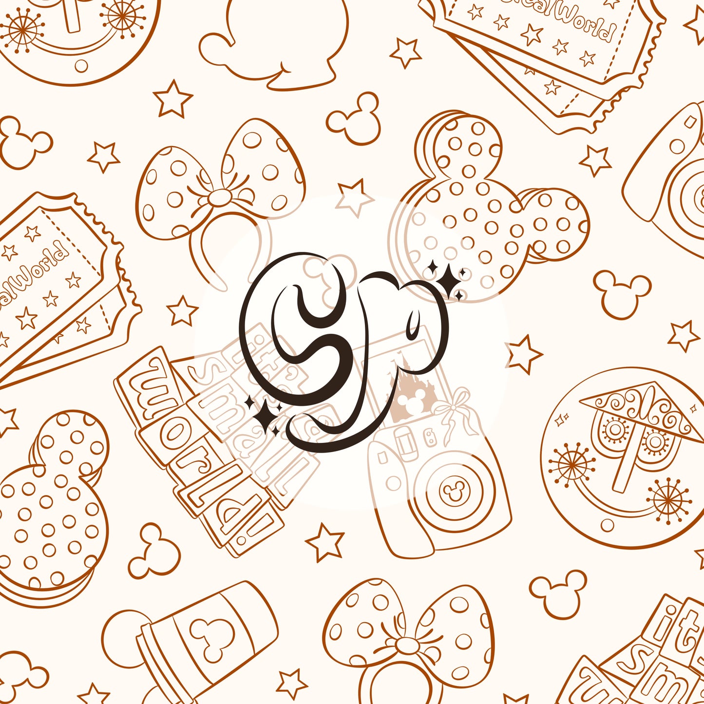 Magical World Seamless file | Non-colored Version