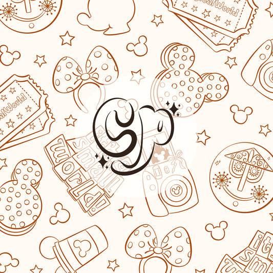 Magical World Seamless file | Non-colored Version