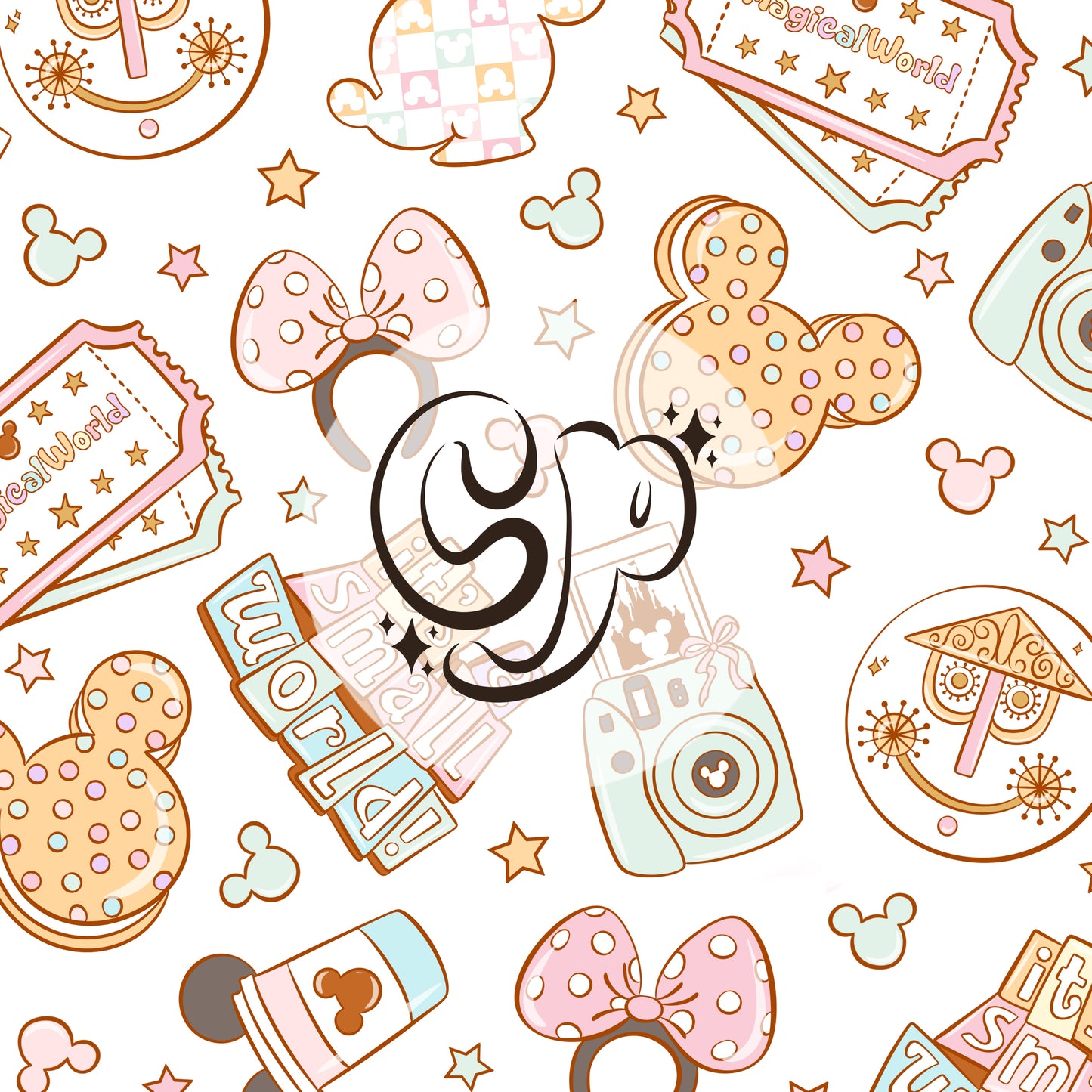 Magical World Seamless file | White Background