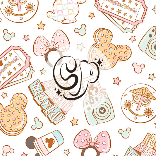 Magical World Seamless file | White Background