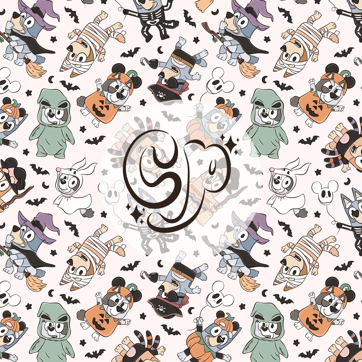 Blue Dog & Friends Halloween Seamless file