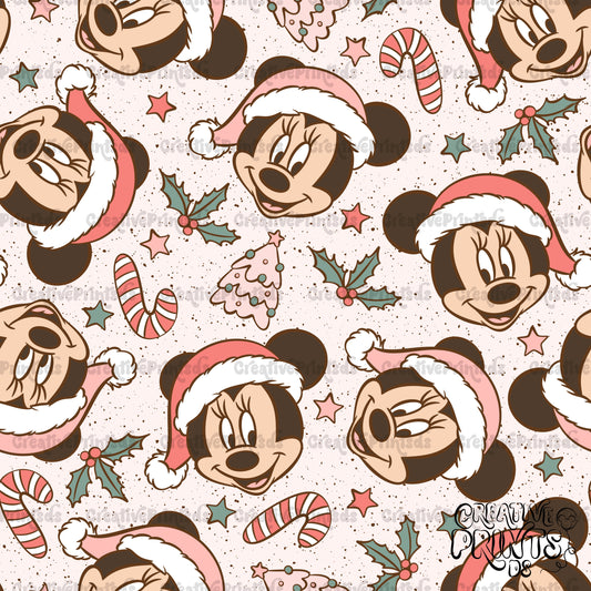 Pink Christmas Mouse Seamless files (2)