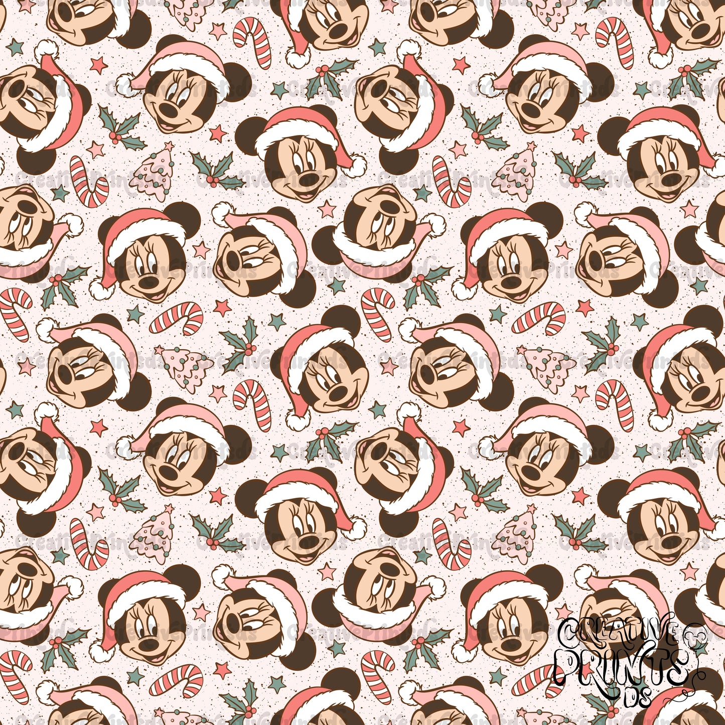 Pink Christmas Mouse Seamless files (2)
