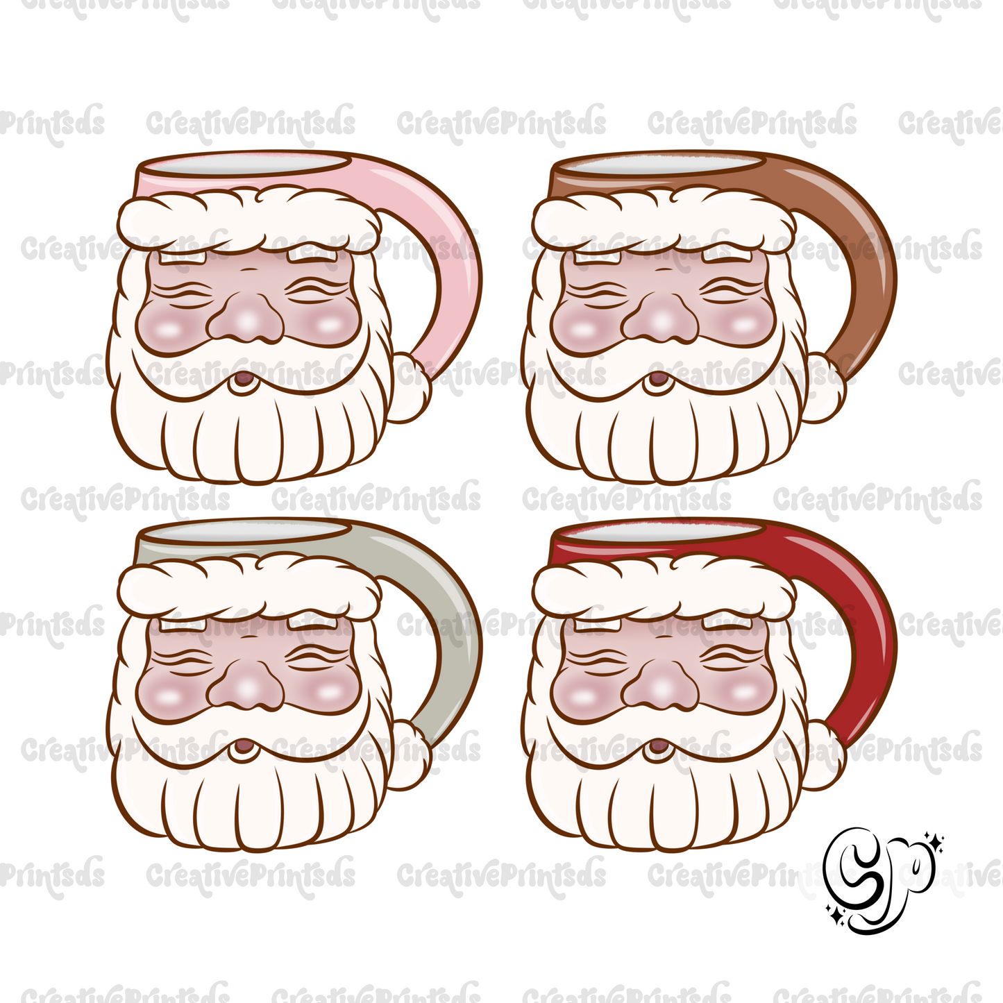 Christmas Santa Mugs PNG