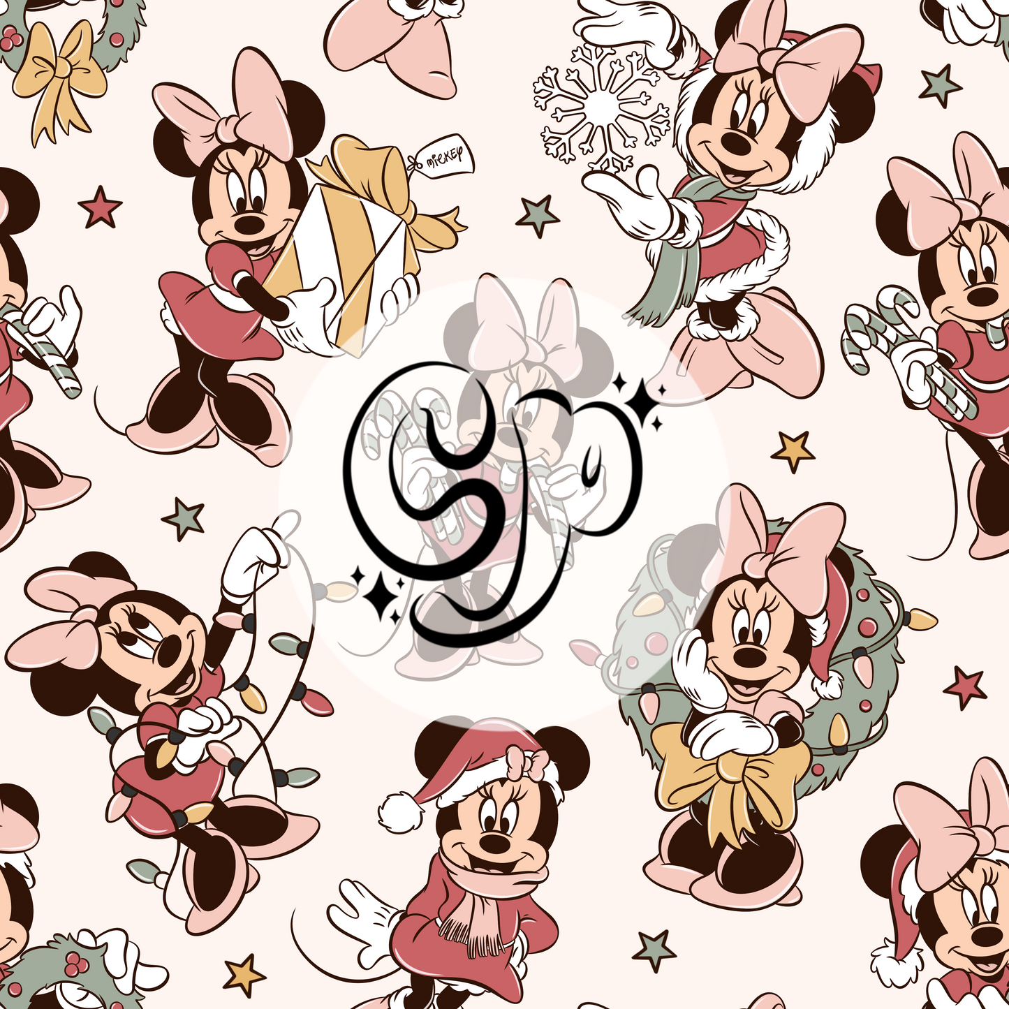 Mouse girl Christmas Seamless file