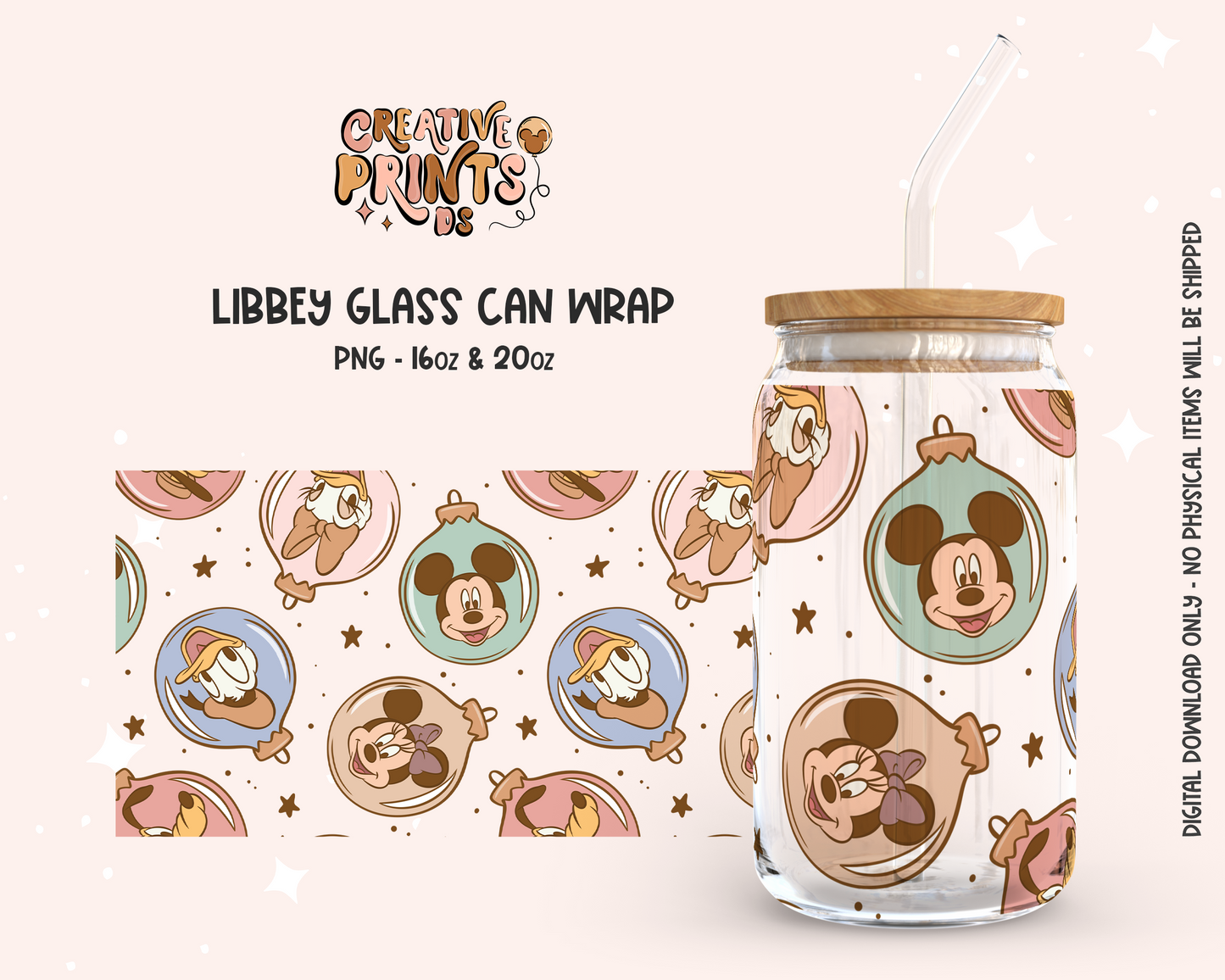 Mouse & Friends Christmas Ornaments Cup Wrap 16oz & 20oz