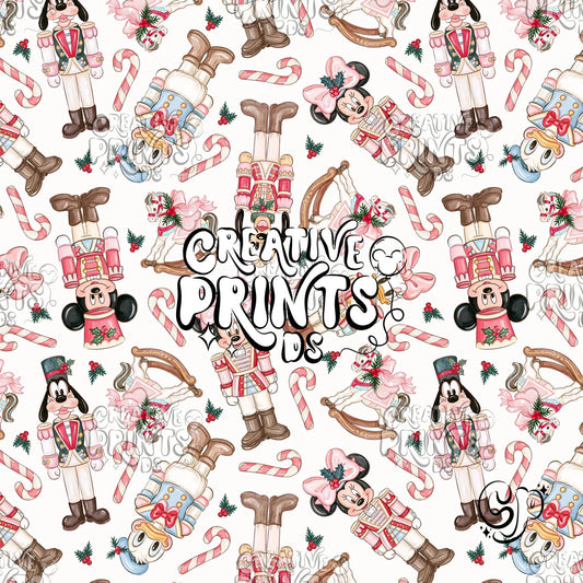 Nutcracker Mouse Friends Christmas Seamless Pattern