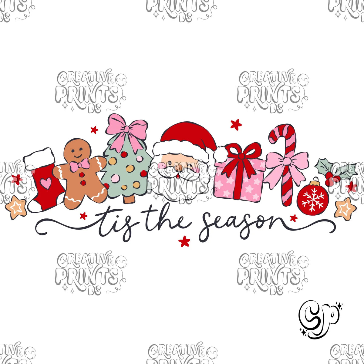 Tis The Season Santa Claus Gingerbread Sublimation Design Png