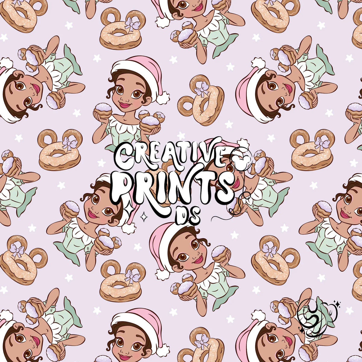 Bayou Princess Christmas Seamless Pattern - Lavender