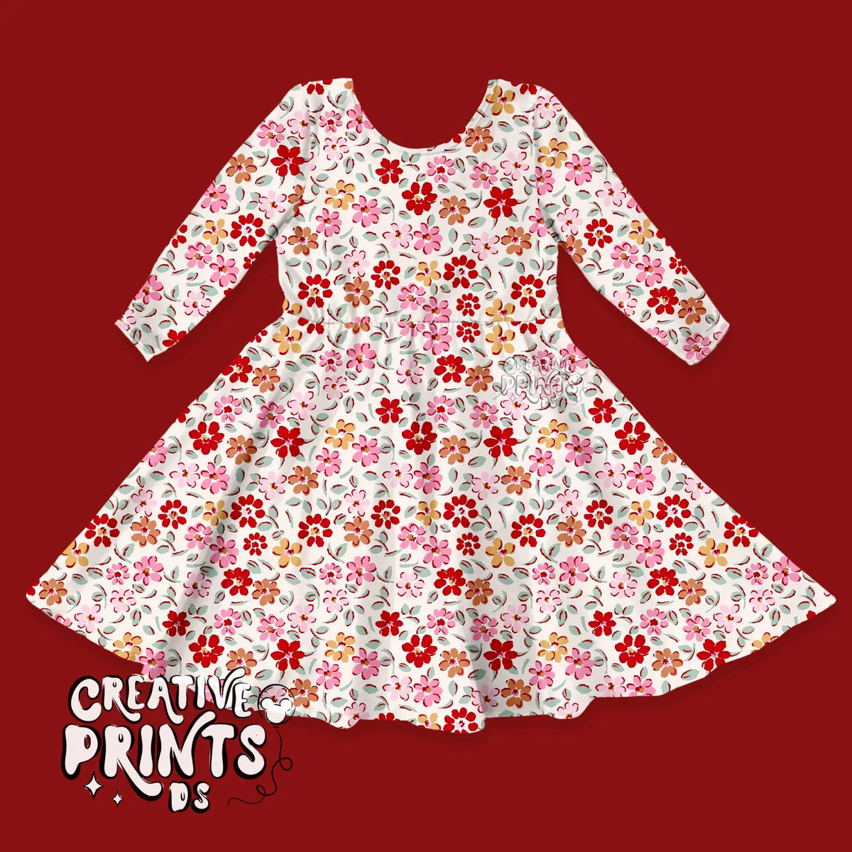 Red And Pink Vintage Floral Seamless Pattern Png