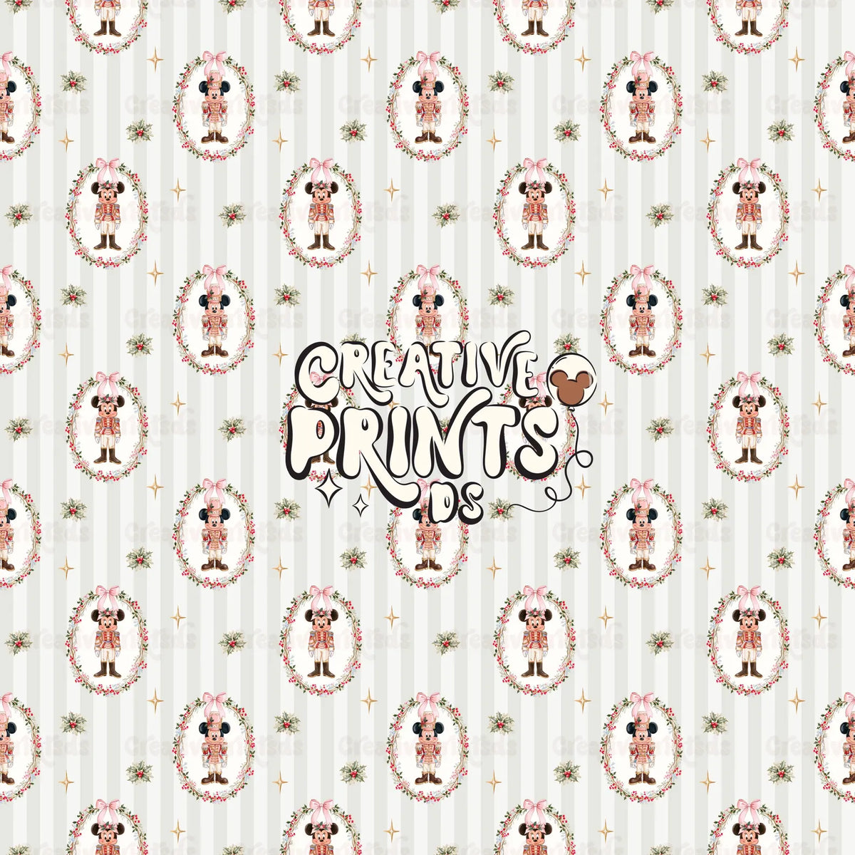 Christmas Mouse Nutcracker Seamless Pattern - Green