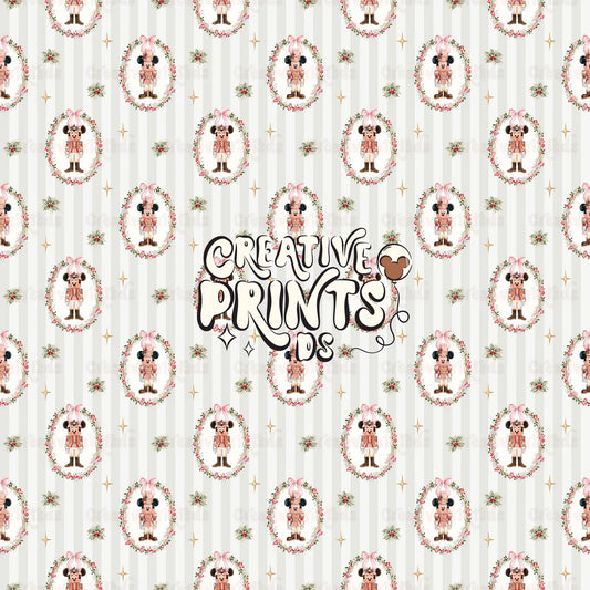 Christmas Mouse Nutcracker Seamless Pattern - Green