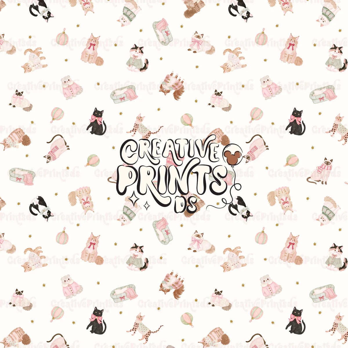 Cozy Winter Kittens Seamless Pattern