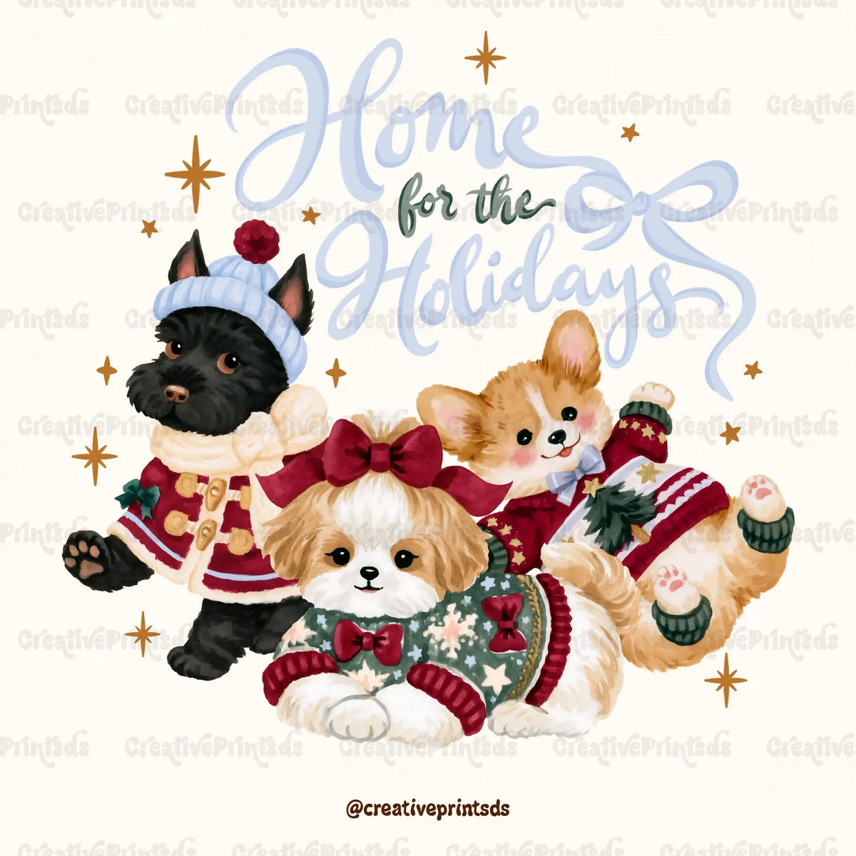 The Little Christmas Pups PNG - Home for the Holidays