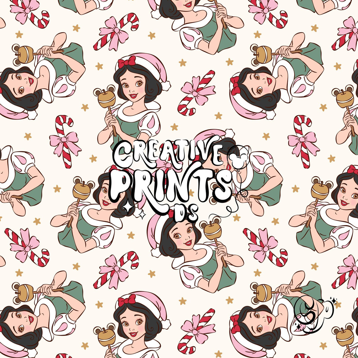 Fairytale Princess Christmas Seamless Pattern