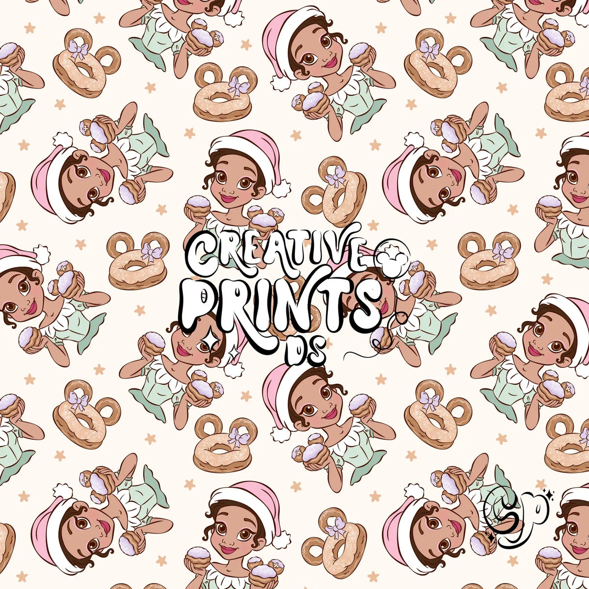 Bayou Princess Christmas Seamless Pattern