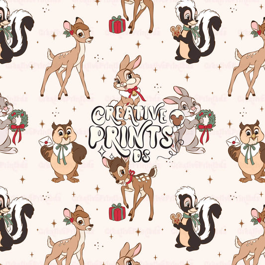 Winter Woodland Friends Seamless Pattern Files