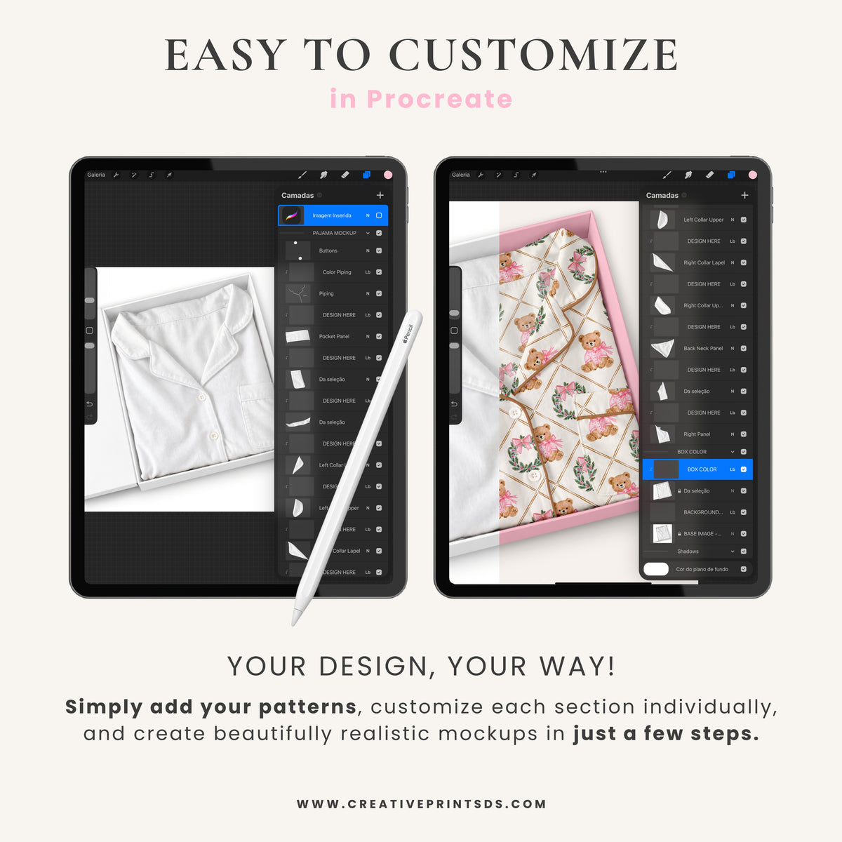 Pajama Box Mockup for Procreate | Fully Customizable