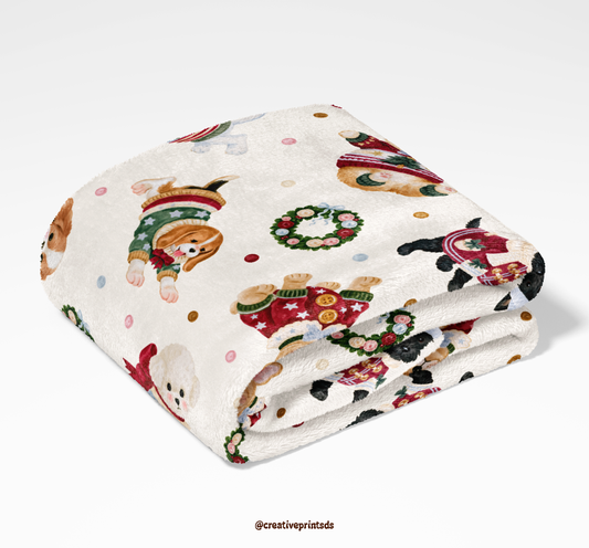 The Little Christmas Pups Seamless File - Solid Cream