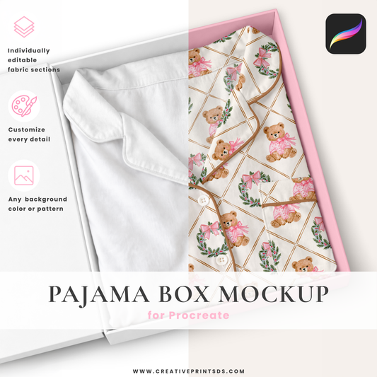 Pajama Box Mockup for Procreate | Fully Customizable